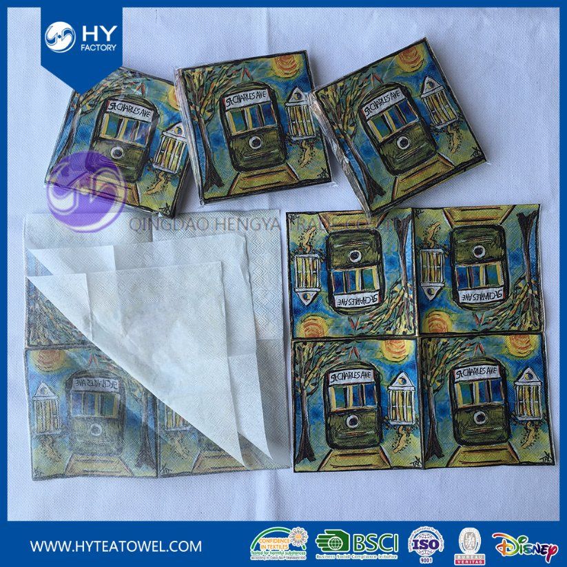 Custom Art Design Printed Dinner Party Paper Napkin